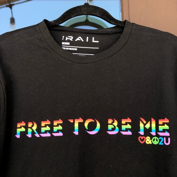 Rail Pride Black with Rainbow Graphic Tee M - Picture 2 of 8